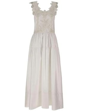 Maurizio Mykonos Lace-Insert Maxi Dress - White
