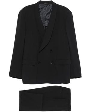 Giorgio Armani Double-Breasted Buttoned Suit - Black