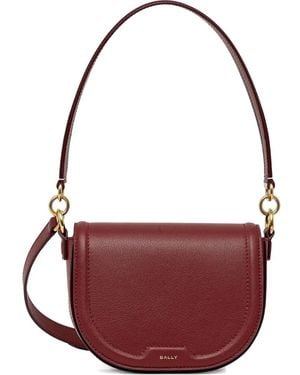 Bally Code Flap Leather Cross Body Bag - Purple