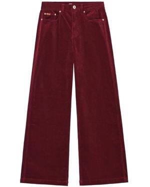 Chocoolate Corduroy Wide-Leg Trousers - Red