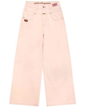Aape By A Bathing Ape Embroidered Wide-Leg Trousers - Pink