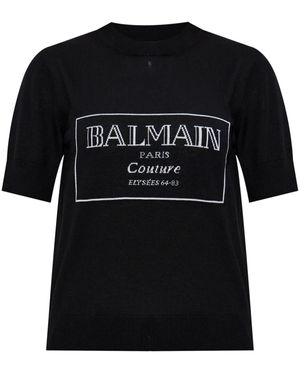 Balmain ロゴ Tシャツ - ブラック