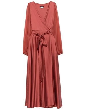 LE_RJTANGE® Wrap-Design Belted Midi Dress - Red