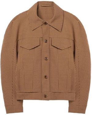 Séfr Matthieu Checked Shirt Jacket - Brown