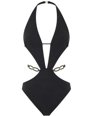 Gottex Pearl Cut-Out Chain-Link Swimsuit - Blue