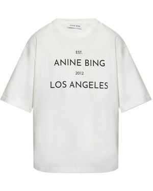 Anine Bing T-Shirt mit Logo-Print - Weiß