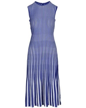 Akris Gestreiftes Midikleid - Blau