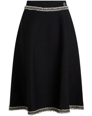 KARL LAGERFELD Bouclé-Detail Knitted Skirt - Black