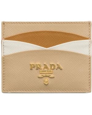 Prada Logo Card Holder - Natural
