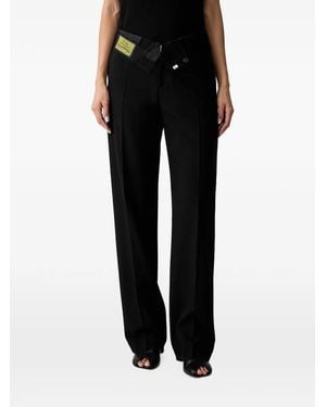 MM6 by Maison Margiela Deconstructed-Waistband Tailored Trousers - Black