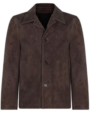 Salvatore Santoro Button-Up Leather Jacket - Brown