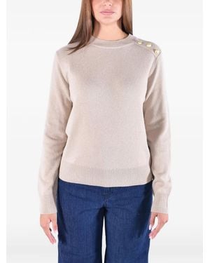 Barbour Penny Button-Detail Crew-Neck Sweater - Blue