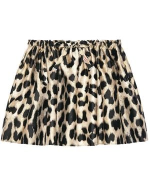 Givenchy Minirock Mit Falten Aus Leopardenjacquard - Schwarz