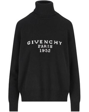 Givenchy Rollkragenpullover mit Logo - Schwarz