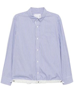 Sacai Striped Poplin Shirt - Purple