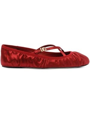 Dolce & Gabbana サテン フラットシューズ - レッド