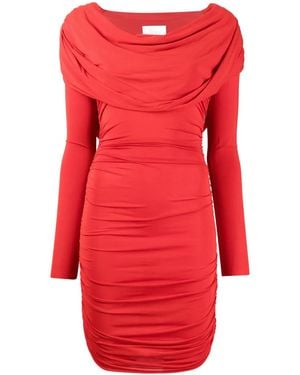 GIUSEPPE DI MORABITO Cowl-Neck Ruched Minidress - Red