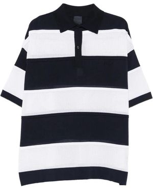 Juun.J Buttoned Striped Polo Shirt - Blue