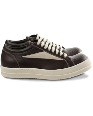 Rick Owens Leather Paneled Sneakers - Black