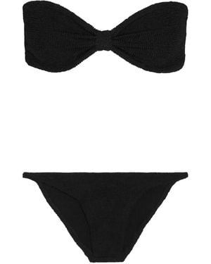 Hunza G Strukturierter Bandeau-Bikini - Schwarz