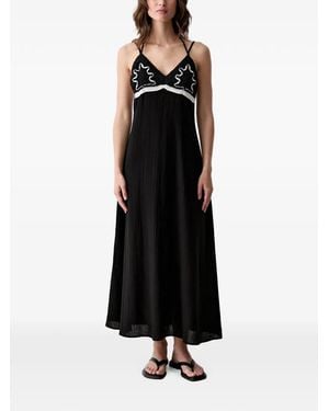 Pedro Del Hierro Madrid Crochet-Knit Halterneck Beach Midi Dress - Black