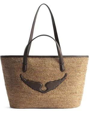 Zadig & Voltaire Wings Raffia Tote Bag - Braun