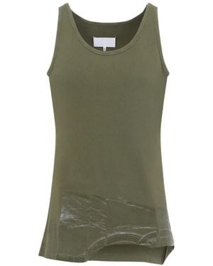 Maison Margiela Haut Côtelé À Design Sans Manches - Green