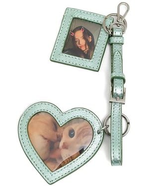 Pepa Salazar Heart-Motif Metallic Bag Charm - Blue