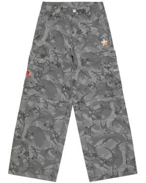 Aape By A Bathing Ape Camouflage-Print Zip-Off Cargo Trousers - Grey