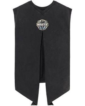 Off-White c/o Virgil Abloh Butterfly Patch Open Back Top - Black