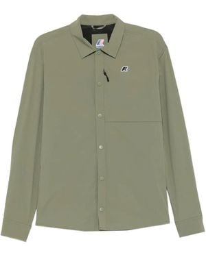 K-Way Recher Logo-Patch Zip-Pocket Jacket - Green