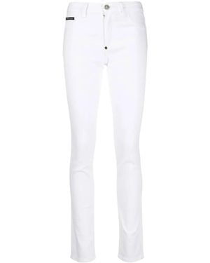 Philipp Plein Mid-Rise Jeggings - White