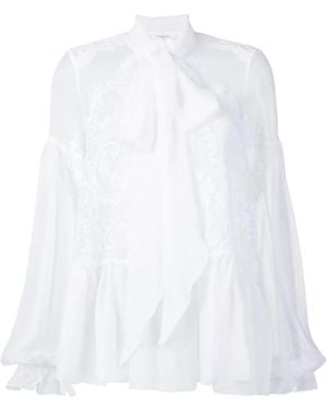 Givenchy Lace-Embroidered Flared Blouse - White