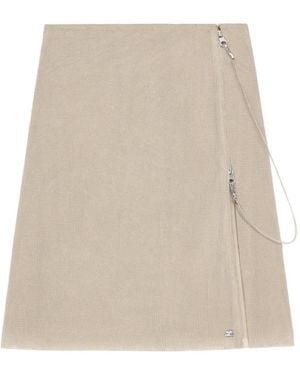 Courreges Asymmetrische Rok Met Rits - Naturel