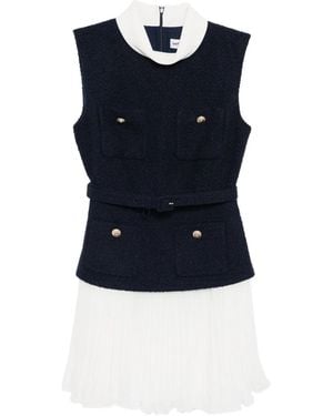 Self-Portrait Boucle chiffon mini dress - Blau