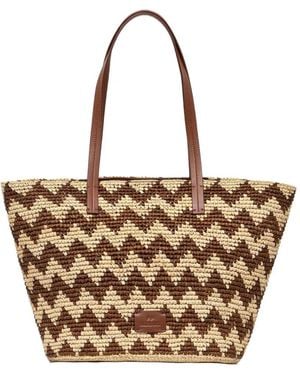Missoni Zigzag Raffia Tote Bag - Natural