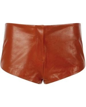 Entire studios Leather Mini Shorts - Brown
