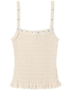 Claudie Pierlot Tanktop Met Bloemenapplicatie - Naturel