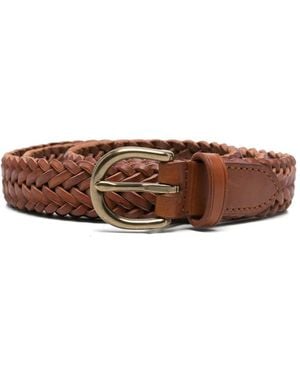 Dragon Diffusion Braided Leather Belt - Brown