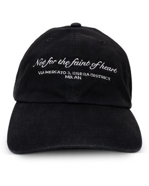 D1 Milano Slogan-Embroidered Cotton Cap - Black