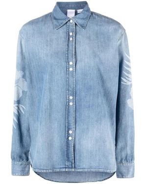Pinko Gufare Floral-Print Denim Shirt - Blue