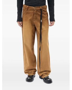 Ann Demeulemeester Drill Brushed-Cotton Trousers - Natural