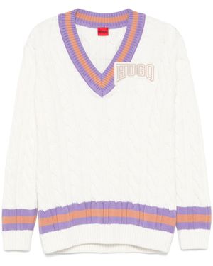 HUGO Logo-Patch Jumper - Pink