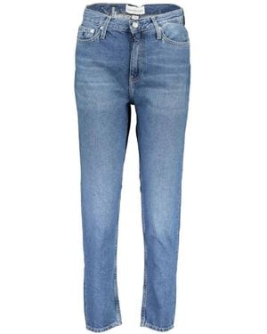 Calvin Klein High-Waisted Straight-Leg Jeans - Blue