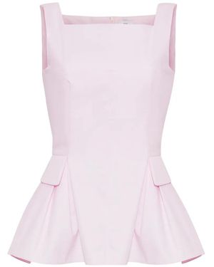 Adam Lippes Soleil Peplum Blouse - Pink