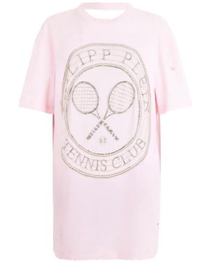 Philipp Plein Open Back T-Shirt Mini Dress - Pink