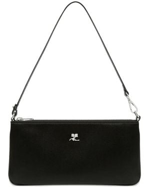 Courreges Logo-Plaque Zipped Pouch - Black