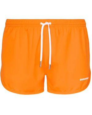 DSquared² Badeshorts Mit Seitlichem Schlitz - Orange