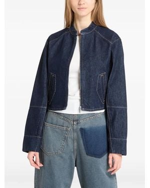 Calvin Klein Zip-Up Denim Jacket - Blue