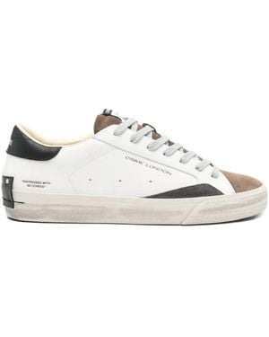 Crime London Distressed Panelled Trainers - White